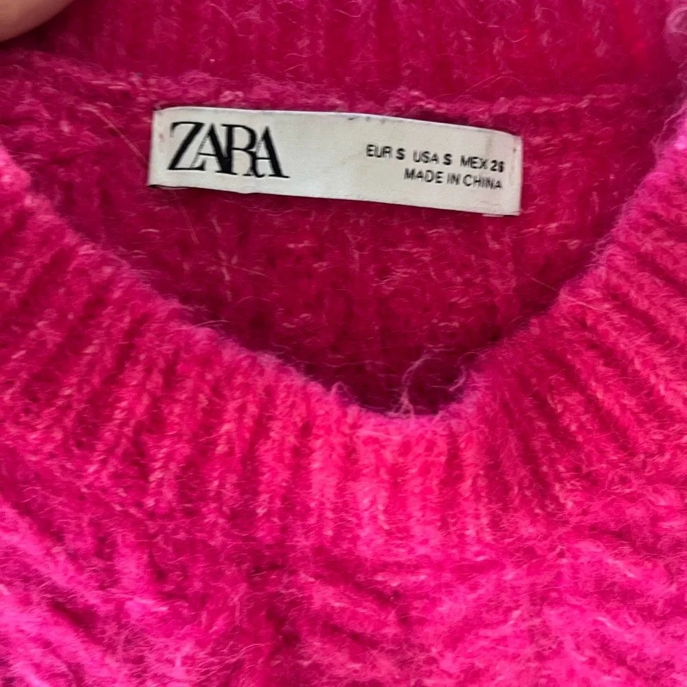 Zara Hot Pink Chunky Cable Knit Wool Alpaca Blend Sweater Vest Small - Picture 3 of 4